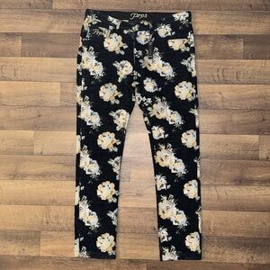PRPS Size 34 Floral Thick Pants Demon Slim Straight Fit Streetwear Fashion Luxe
